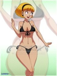 1girls bikini bikini_bottom bikini_bottom_only bikini_top bikini_top_only black_bikini black_bikini_bottom black_bikini_only black_bikini_top blonde_hair female female_only female_solo hey_arnold! layerth nickelodeon older_sister olga_pataki short_hair skirt solo solo_female solo_only