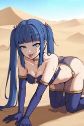 1girls ai_generated all_fours ass bikini blue_eyes blue_hair blunt_bangs breasts choker cleavage comfyui dancer desert elbow_gloves female female_only hair_ribbon harem_outfit hatsune_miku illustrious_(stable_diffusion) long_hair looking_at_viewer maha_no_hanashi masa_works_design medium_breasts milua o-ring o-ring_top outdoors revealing_clothes sand self_upload sexually_suggestive smile solo solo_female sweat the_dancer_(maha_no_hanashi) thighhighs tongue tongue_out twintails vocaloid