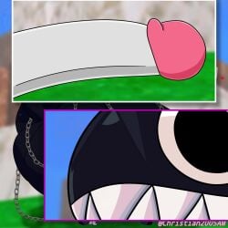 1anthro 1boy 1girls animated anon anonymous_male anthro anus big_ass big_breasts big_penis big_thighs breasts breasts_bigger_than_head breasts_out chain_chomp chains christian2005am derp_eyes gigantic_ass gigantic_breasts gigantic_female gigi_(thecoatl034) licking licking_penis mario_(series) monster_girl nintendo sharp_teeth smaller_male spiked_collar spikes tagme thick_thighs thighs tongue tongue_on_penis tongue_out video ych_(character)