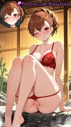 1girls 2025 ai ai_assisted ai_generated anime anime_style ass atlus bamboo bangs barefoot blush bra breasts brown_hair bust busty cleavage cleft_of_venus closed_mouth clothing collarbone feet female female_focus female_only floral_print foot_fetish hair_ornament hairclip hairpin hentai hi_res high_quality high_resolution highres juicy_butt knees_together_feet_apart knees_up kotone_shiomi lace-trimmed_bra large_breasts legs lingerie looking_at_viewer medium_breasts medium_hair natsuyoru one_eye_closed onsen panties pantsu panty_pull patreon persona persona_3 persona_3_reload pussy red_bra red_eyes red_panties rock shiomi_kotone short_hair sitting smile soaking_feet solo solo_female stable_diffusion steam thighs toes tongue tongue_out uncensored underwear underwear_only vagina voluptuous voluptuous_female water wet x_hair_ornament