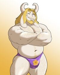 1boy anthro asgore_dreemurr beard bulge facial_hair furry furry_only goat male male_only nelldemon solo solo_focus solo_male speedo speedo_only