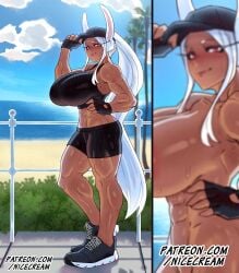 1girls dark-skinned_female looking_at_viewer miruko my_hero_academia nicecream tagme voluptuous