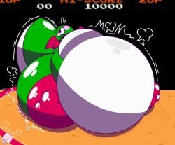 absurd_res bandai_namco big_belly dig_dug dragon fat_fetish fygar inflated inflation nintendo_entertainment_system overinflated round_thighs shiny_body tagme tail wings