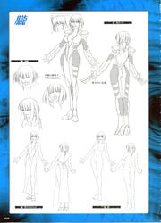 artbook concept_art female_only highres kagami monochrome ninja nuye oboro_(taimanin_asagi) scan taimanin_asagi tongue