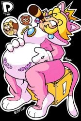 belly_rub cat_girl dp1up eating luigi mario_(series) princess_peach slurp super_mario_bros. tail toad_(mario) vore vore_belly