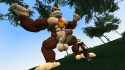 3d blonde_hair bowsette donkey_kong donkey_kong_(series) female funny genderswap_(mtf) giant gorilla humanized male mario_(series) spongebob_reference super_mario_bros.