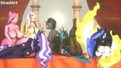 3d 6+girls 7girls anthro ass big_breasts daybreaker_(mlp) equine feet female female_only flutterbat_(mlp) fluttershy_(mlp) friendship_is_magic furry harem king_sombra_(mlp) looking_at_viewer my_little_pony nightmare_moon_(mlp) nightmare_rarity nude pinkamena_(mlp) pinkie_pie_(mlp) pony pose pussy queen_chrysalis_(mlp) rule_63 self_upload shadart straight_hair yuri