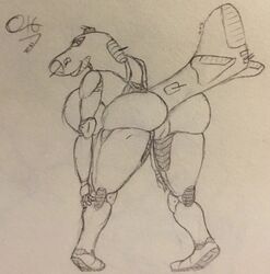 aeromorph aircraft annie_(tenderhorse380) anthro anus ass b-17 bomber breasts feet female genitals gun hi_res humanoid invalid_tag living_aircraft living_machine living_vehicle looking_at_viewer machine machine_gun nude pose presenting presenting_hindquarters pussy ranged_weapon rear_view signature smile solo tenderhorse380 traditional_media_(artwork) vehicle weapon