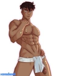 1boy artist_name avatar_legends avatar_the_last_airbender bara big_breasts big_muscles big_penis clothing human human_only kai_(avatar) male male_only muscle muscular muscular_male smooth_skin the_legend_of_korra vansbeab