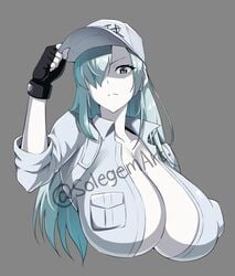 1girls big_breasts breasts breasts_bigger_than_head cells_at_work cleavage hataraku_saibou hataraku_saibou_black huge_breasts long_hair sole_gem solegemart solo solo_female tagme twitter_username u-1196 white_blood_cell_(hataraku_saibou) white_hair white_skin