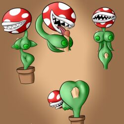anthro areola areolae ass big_ass big_breasts breasts female leaf licking licking_penis litonima male male/female mario_(series) multiple_images nipples paizuri penetration penis piranha_plant plant pot pussy sex sharp_teeth teeth