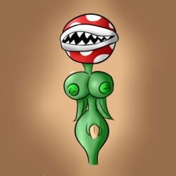 anthro areola areolae ass big_ass big_breasts breasts female leaf litonima male male/female mario_(series) nipples penetration penis piranha_plant plant pussy sex sharp_teeth teeth