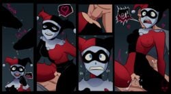 1girls 2boys 2d anal anal_sex batman:_the_animated_series batman_(series) bedroom_eyes big_penis blue_eyes clothed_sex color comic cowgirl_position crotchless cum cum_in_pussy cum_inside cum_leaking dc dc_comics dcau double_penetration faceless_male female female_focus harley_quinn harley_quinn_(classic) human human_penetrated human_penetrating lipstick looking_pleasured loving_it male medium_breasts narrow_waist narrowed_eyes no_panties on_model open_mouth orgasm_face penetration plump_labia pussy rolling_eyes sex skinny smile straight stretched_pussy thick_penis thick_thighs tight_pussy torn_clothes vaginal vaginal_penetration wide_hips xeroshadows