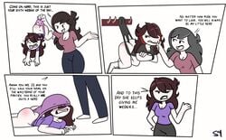 2girls bad_parenting big_breasts brown_hair colored_sketch comic edit embarrassed english_text female female_only humiliation jaiden jaiden's_mom jaiden_animations jaiden_gets_a_wedgie_from_her_mom jaidens_mom mother_and_child mother_and_daughter multiple_girls panty_pull red_hair semidraws text wedgie younger_female youtube youtuber