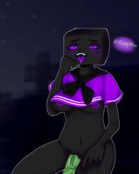 big_breasts breasts creeper endergirl enderman enderwoman green_penis minecraft purple_eyes purple_nipples pussy_juice sailor_uniform vaginal_penetration