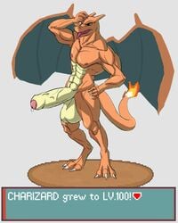 4:5 anthro big_penis charizard genitals growth hi_res hyper justagoodboy male male_only muscular nintendo penis pokémon_(species) pokemon pokemon_(species) video_games