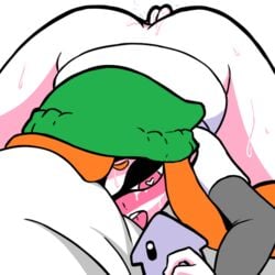 1girls ahe_gao animated ass ass_up female female_masturbation female_only fingering hat inkling inkling_girl manyakis masturbation nintendo phone self_fingering splatoon white_background