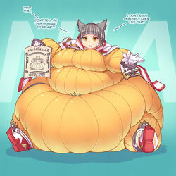 1girls angry bbw big_belly cat_ears chubby fat fat_rolls huge_belly hyper hyper_belly morbidly_obese nia obese overweight pixiveo tight_clothing xenoblade_(series) xenoblade_chronicles_2