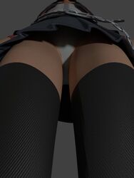 3d 3d_(artwork) black_legwear black_stockings black_thighhighs disney female_only kingdom_hearts skirt skuld_(kingdom_hearts) square_enix stockings thighhighs underneath up_close usbsantiago