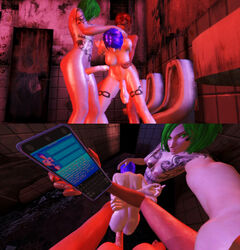 3d big_penis blue_eyes blue_hair breasts cum cum_on_penis futa_only futa_pov futanari green_eyes green_hair hand_on_breast hand_on_head kate_red lin_blue original_character original_characters penis phone pov rape red_eyes red_hair rgbfutanari tattoo text toilet xnalara