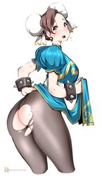 1girls ass chun-li kenron_toqueen pantyhose ripped_clothing street_fighter tights