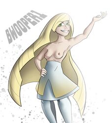 blonde_hair breasts bwooper1 lusamine_(pokemon) medium_breasts pokemon pokemon_sm tagme topless