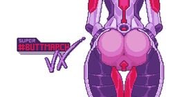 1girls anus ass ass_focus big_ass buttmarch female female_only humanoid pasties pixel_art pussy robot robot_girl solo standing tailbox text thigh_gap wide_hips