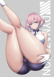 1girls ass big_breasts blue_eyes butt cameltoe female female_only gloves large_breasts legs_up looking_at_viewer mahou_kyuuri mujina short_hair solo solo_female ssss.dynazenon thick thick_thighs