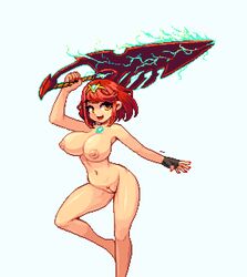 1girls large_breasts nintendo noscium nude pixel_art pyra red_hair short_hair solo xenoblade_(series) xenoblade_chronicles_2