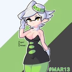 1girls big_breasts danidrawz female green_clothing inkling inkling_girl marie_(splatoon) solo splatoon splatoon_(series) splatoon_2 tagme white_hair yellow_eyes