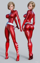 1girls 3d 3d_(artwork) ass belt blonde_hair bodysuit boots busty clover_(totally_spies) dat_ass elbow_gloves erect_nipples erect_nipples_under_clothes female footwear gloves handwear high_heel_boots high_heels human red_lipstick short_hair teenager tiangtam totally_spies