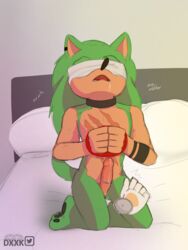 anthro bondage cock_ring cum dick dxxk furry gay handjob hedgehog male penis piercing precum rope scourge_the_hedgehog sega sonic_(series) sonic_the_hedgehog sonic_the_hedgehog_(archie) submissive_male tied_up