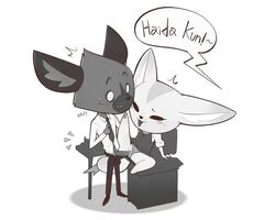 ! 2021 aggressive_retsuko anthro anthro_on_anthro anthro_penetrated anthro_penetrating anthro_penetrating_anthro big_head bottomwear canid canine clothed clothed_sex clothing clothing_aside desk dialogue dress_shirt duo erection female female_penetrated fennec fenneko fox furniture genitals greyscale haida hyaenid interspecies junyois male male/female male_penetrating male_penetrating_female mammal monochrome necktie on_desk panties panties_aside pants partially_clothed penetration penile penile_penetration penis pussy sanrio sex shallow_penetration shirt smooth_fur spotted_hyena standing text topwear underwear underwear_aside vaginal_penetration