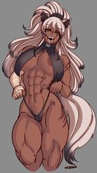 1girls abs absurdres big_breasts breasts dark-skinned_female dark_skin female female_only highres large_breasts muscles muscular muscular_female nicecream solo