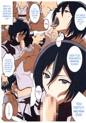 1boy 1girls against_wall asian asian_female attack_on_titan black_eyes black_hair blowjob blowjob_face censored_penis clothed cum_in_mouth cum_in_throat deepthroat doujin doujinshi emotionless fellatio female first_deepthroat first_oral first_time fringe hand_on_head head_grab imagination imagining imminent_deepthroat imminent_oral jean_kirstein jeankasa lost_rarities male medium_hair mikasa_ackerman no_gag_reflex open_mouth oral pale-skinned_female penis petite seductive_eyes seductive_mouth shingeki_no_kyojin short_hair submissive_female takapiko tongue_out