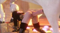 1girls 3d anal anal_penetration anal_sex animated bob_cut doggy_style evilaudio female horse horse_penis horsecock male nier nier:_automata nier_(series) sex short_hair sound thebartender video white_hair white_skin yorha_2b zoophilia