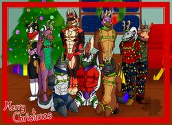 anthro aylott_(huntingdon) bit_gag bovid bulge canid canine canis caprine cloth_gag clothed clothing darkwolf_(silver1986) dragon eddyboy1805 felid gag group harness hi_res leather male mammal mostly_nude muzzle_(object) muzzled nude over_the_mouth_gag over_the_nose_gag owen_(cryptic796) pantherine pinereese rope rubber scalie slimmy_spidox spreader_bar straitjacket tiger vaurien vince_(crytic796) wilcanyx wolf yaljes