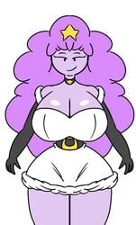 adventure_time animated big_breasts black_gloves denizen1414 huge_breasts lumpy_space_princess no_sound pink_hair pink_skin pressing_breasts_together star video white_clothing