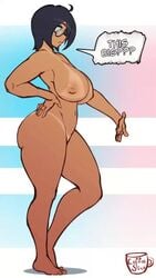 1girls animated areolae breast_expansion breasts coffeeslice dark-skinned_female dark_areola dark_nipples dark_skin female female_only full_body huge_belly huge_breasts inflation nipples no_sound pregnancy_progression pregnant pregnant_expansion ready_to_pop video warmup_(coffeeslice)