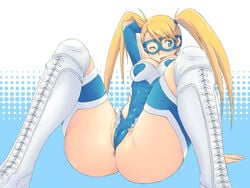 ass breasts cameltoe capcom cleavage elk115 female female_only human mask pussy rainbow_mika solo straight_hair street_fighter wink