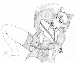 anthro areola big_breasts biped black_and_white bodily_fluids bra breasts clothing female fluffy fluffy_tail genital_fluids hi_res krystal leggings legwear lingerie masturbation monochrome nintendo nipples panties puffy_nipples pussy_juice realius reclining simple_background solo solo_focus star_fox traditional_media_(artwork) underwear video_games wet wet_clothing wet_panties wet_underwear