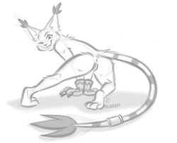 anthro ass digimon digimon_(species) female gatomon genitals nicnak044 pussy sketch solo