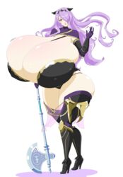 1girls axe bare_thighs big_ass big_breasts black_panties breast_focus busty camilla_(fire_emblem) cleavage dea-jn fire_emblem fire_emblem_fates hair_over_one_eye huge_ass huge_breasts hyper hyper_breasts long_hair massive_breasts nintendo nipple_bulge panties purple_hair thick_thighs thighhighs weapon