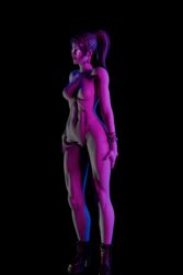 1girls 3d fortnite neon_lights nightsurf_bomber nude purple_hair razytaken tagme