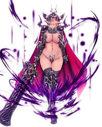 1girls akina_t armor big_breasts bikini_armor elf knight large_breasts pointy_ears revealing_clothes skimpy skimpy_clothes solo solo_female sword voluptuous warrior weapon