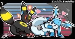 absurd_res anus ass backsack balls bodily_fluids dsub9 duo eeveelution feral flaccid genitals glaceon hi_res male male/male male_glaceon male_only nintendo pawpads paws penis pokémon_(species) pokemon saliva umbreon video_games