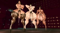 3futas abs futa_only futanari high_heels highres huge_breasts huge_cock large_areolae large_breasts muscular muscular_female muscular_futanari pubic_hair second_life shiny_skin thesusman thick_penis thick_thighs