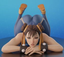 1girls 3d asian asian_female ass bodysuit bracelets brown_eyes brown_hair butt capcom chun-li chun-li_(fortnite) clothed clothed_female clothes clothing dat_ass emberstock female female_only fortnite fully_clothed hair_bun hair_buns head_down_ass_up looking_at_viewer skin_tight sneakers solo solo_female street_fighter tagme tight_clothing