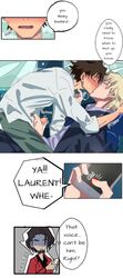 2021 ash_starmy blonde_hair blush brown_hair car comic great_pretender green_eyes handjob kissing laurent_thierry makoto_edamura on_phone open_shirt penis seiji_ozaki yaoi