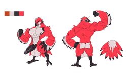 2018 anthro avian balls beak big_balls big_muscles big_penis black_nipples black_penis breath_of_the_wild countershading digitigrade erection fist flexing genitals hi_res huge_balls huge_cock hyper hyper_balls hyper_genitalia hyper_penis looking_at_viewer male model_sheet muscular nintendo nipples nude penis raised_arm rear_view rito simple_background smile solo stagor55 standing the_legend_of_zelda vein veiny_penis video_games white_background white_balls white_body white_countershading